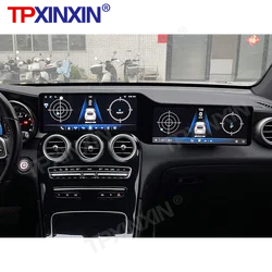 24.6 Inch Android Auto Car Radio For Mercedes Benz C Class W205 / GLC 2015-2022 Dual Screen Carplay Stereo Multimedia Player DSP