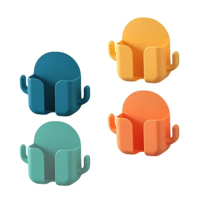 2/1Pcs Punch-free Mobile Phone Holder Wall Mount Stand Remote Control Organizer Storage Box Charging Bedside Container Rack