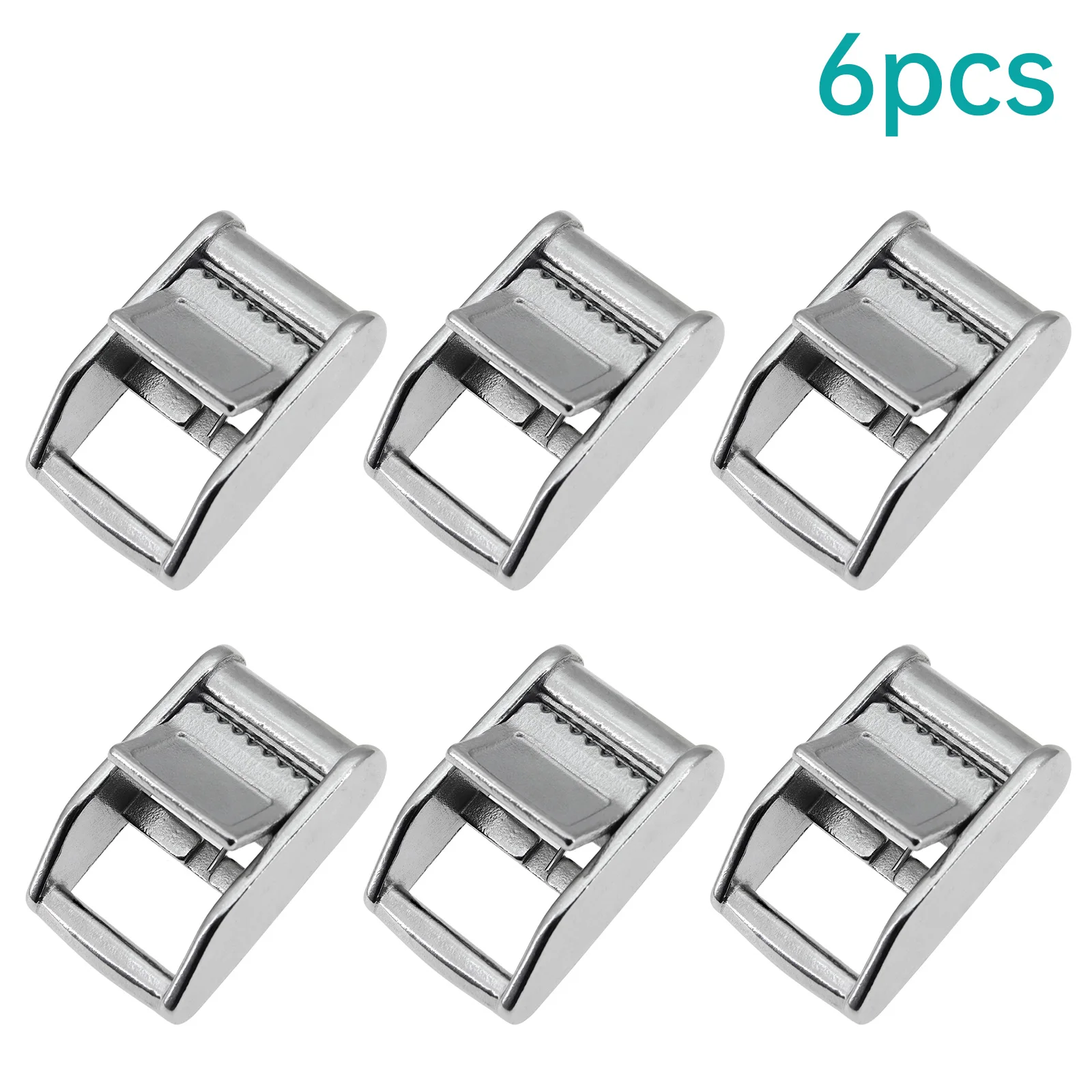 6PCS 316 Stainless Steel Cam Buckle Ratchet Buckle Tie Down Strap or Webbing Cargo Lashing Lash Luggage Bag Belt Metal Buckle