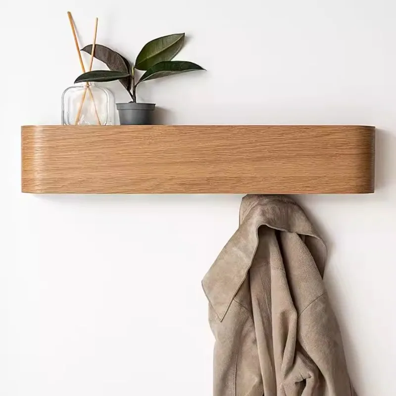 

Nordic Modern Door-Mounted Organizer Scandinavian Wall Shelf for Bedroom/Hallway/Closet Storage Solution for Coats & Accessories