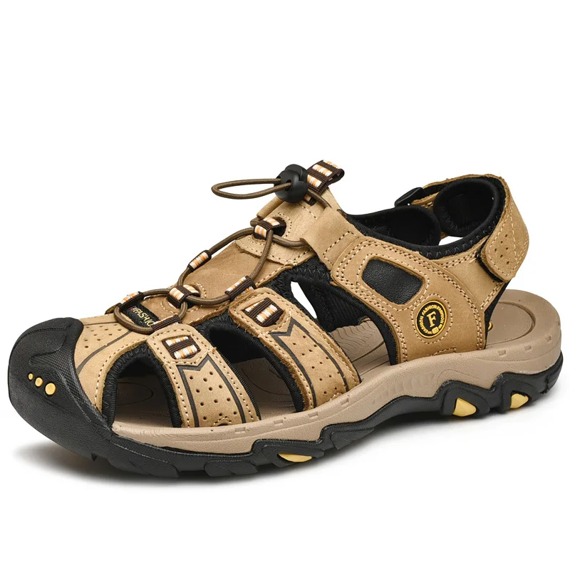 Hot Classic Style Summer Men's Sandals Hollow Out Closed Toe Beach Sandals Anti-slip Outdoor Mens Casual Shoes Roman Shoes