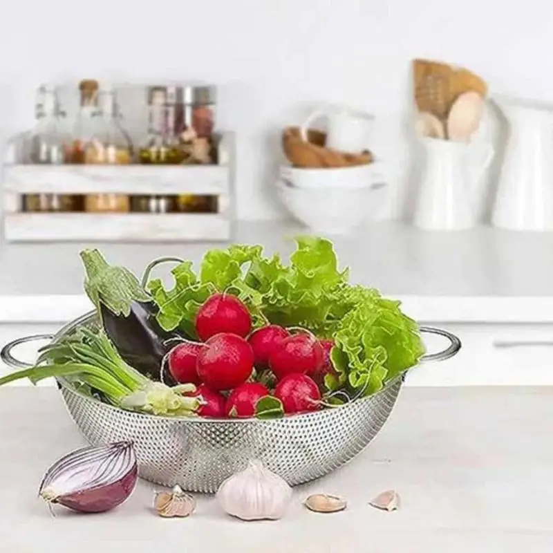 Sifter Colander Strainer Sieve Baskets Stainless Steel Kitchen Hole Dense Mesh - Image 6