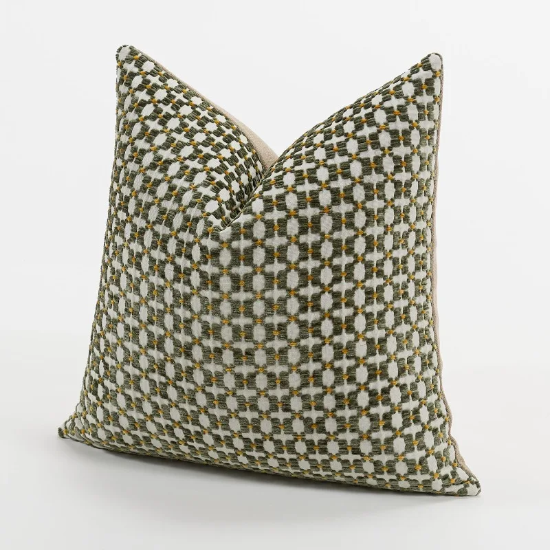 

High End Three-dimensional Plaid Jacquard Cushion Cover Chenille Pillow Cases Decorative Cushion Case for Couch Home Decor