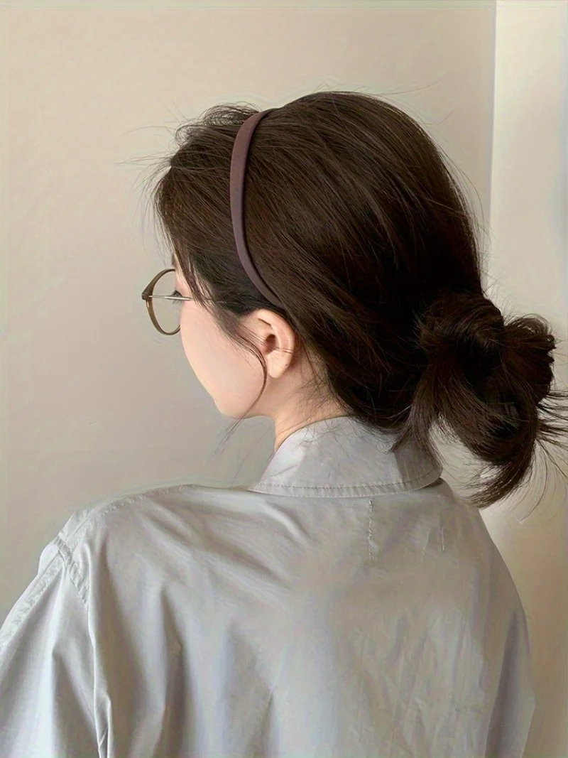 Minimalistisches, mattes Stirnband, U-förmiges Anti-Rutsch-Stirnband, geeignet für Frauen, modisches, vollständig abgestimmtes Haar-Accessoire – Detail 3