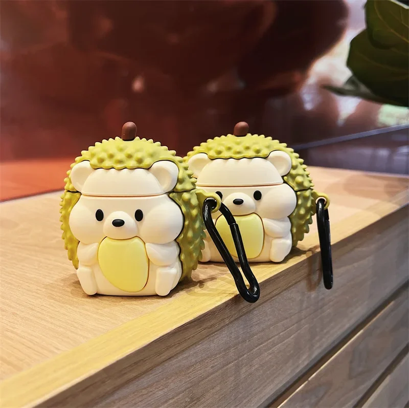 

Durian Hedgehog Case for AirPods 4 Airpod 1 2 3 Pro Pro2 Bluetooth Earbuds Charging Box Protective Earphone Case Cover