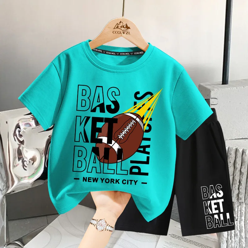 

OLEKID 2025 Summer Kids' Cartoon T-Shirts - Short Sleeve Tops for Boys 2-8 Years, Tops & Shorts, Nightwear/Sportswear