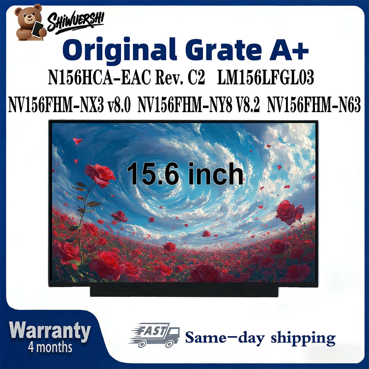 الجملة شاشة كمبيوتر محمول Lcd رفيعة N156HCA EAC Rev. C2 LM156LFGL03 NV156FHM NX3 v8.0 NV156FHM NY8 V8.2 NV156FHM N63 15.6"