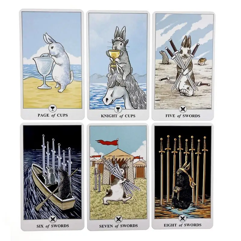 Bunny Tarot Deck Oracle Cards Psychic Card Fortune Telling Powerful Divination Tarot Card Family Party Leisure Board Game