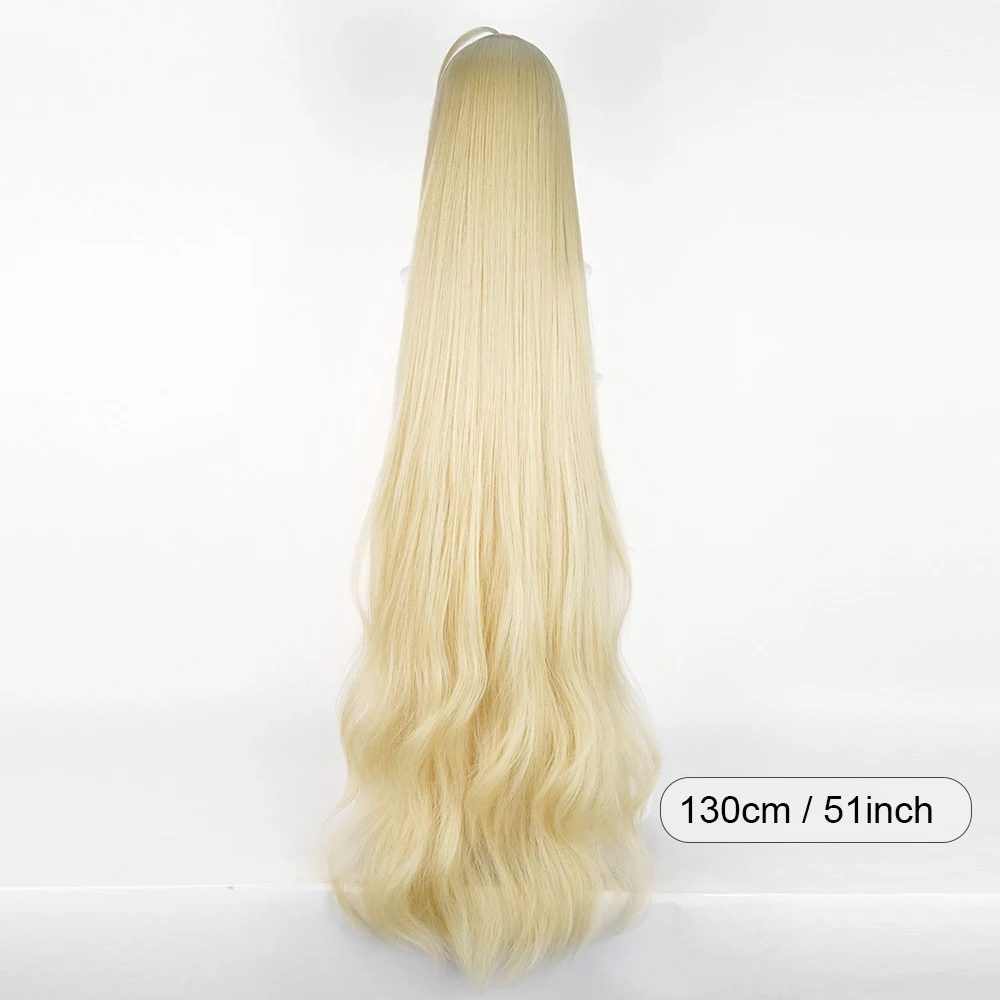 Blonde Highlights White Pink Synthetic Long Straight Wigs with Bangs Anime Game Cosplay Fluffy Wig for Daily Party