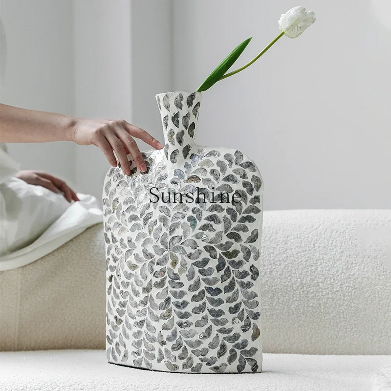 American wabi seashell vase home ornament countertop fritillary flower arrangement crafts