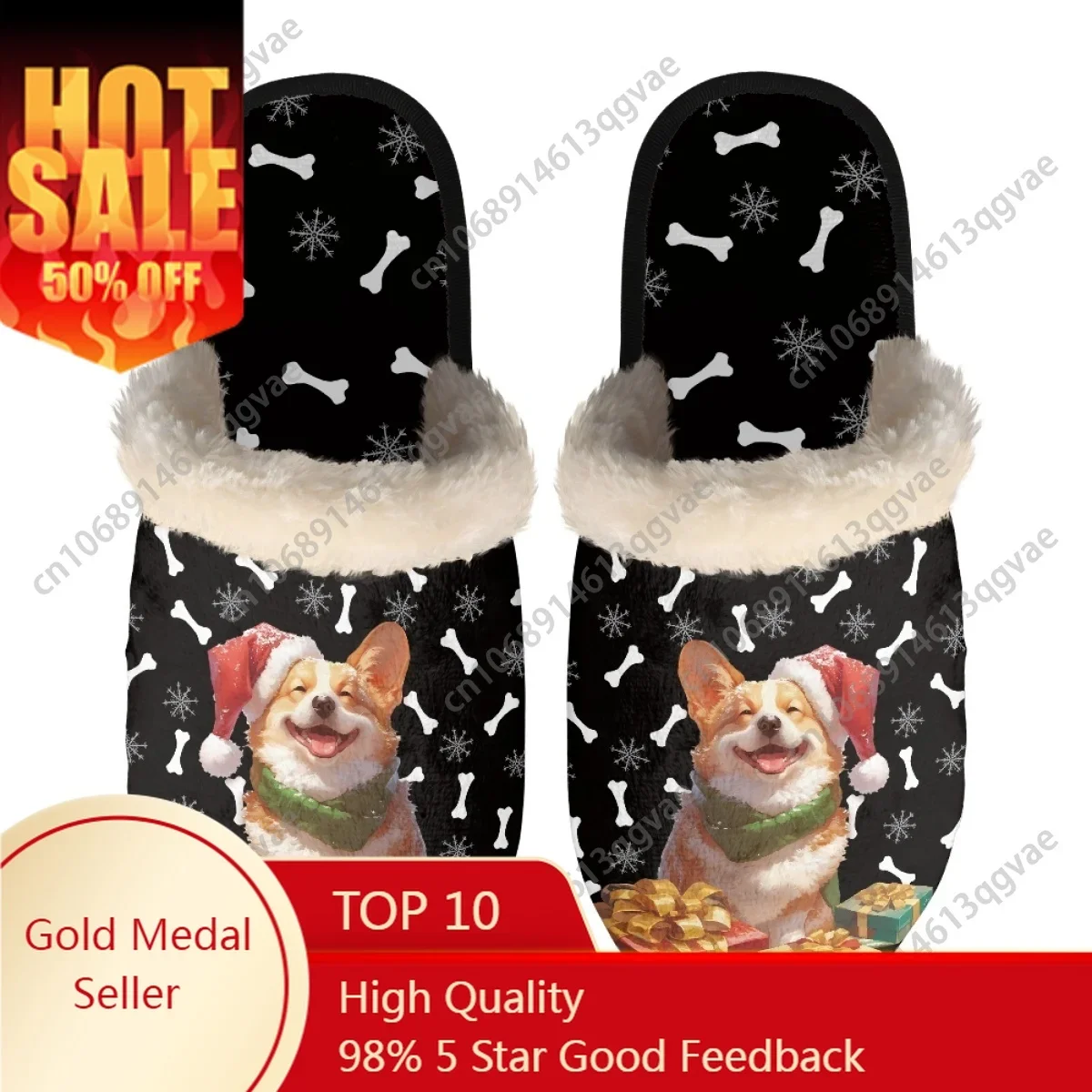 

Christmas Gift Puppy Elk Slippers Mens Womens Home Cotton Plush Bedroom Casual Keep Warm Customized Thermal Lightweight Slipper