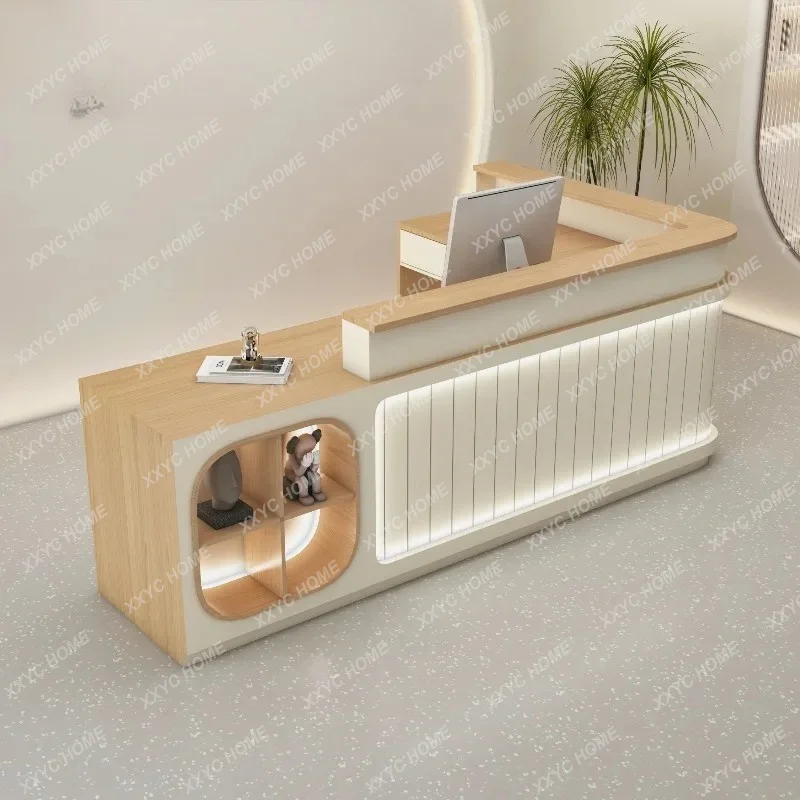XX  Storage Front Desk Reception Counter Restaurant Luxury L Shaped Reception Desks Beauty Salon Furniture