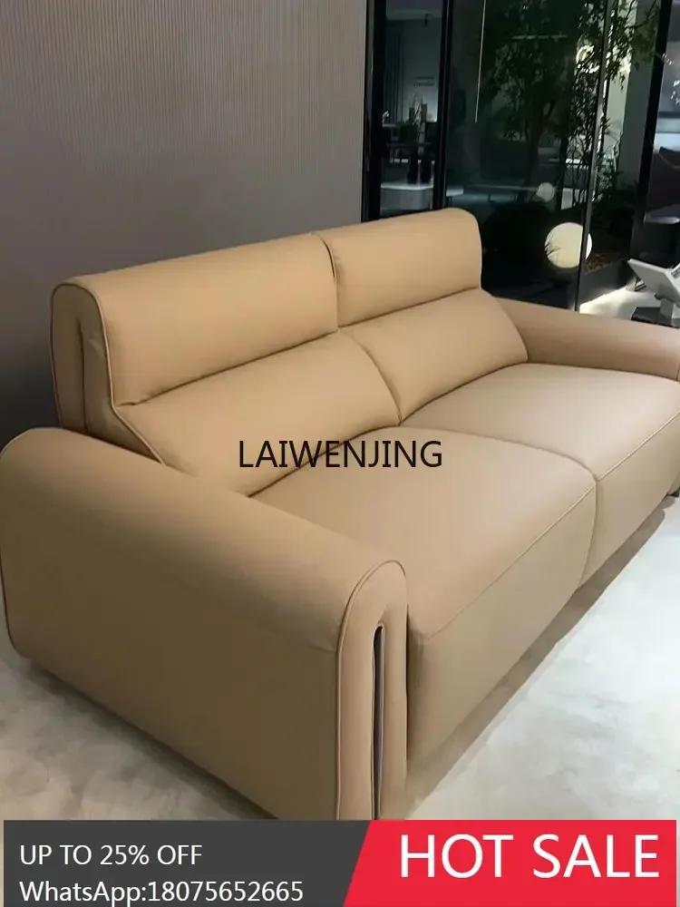 SGF brick and mortar store furniture minimalist living room leather sofa straight row three-person sofa