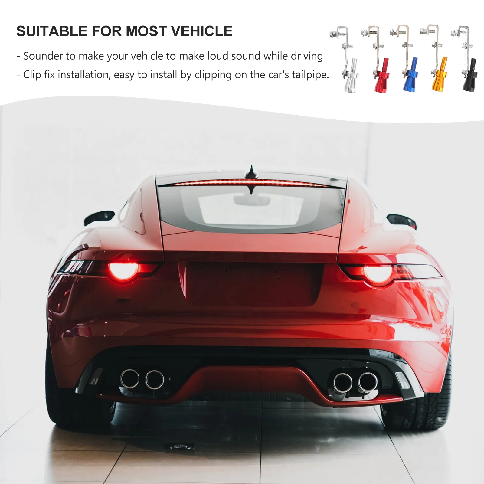 

5PCS Turbo Whistle Car Modification Exhaust Sound Simulator Durable Practical Tool Fits Most Vehicles Unique Effect