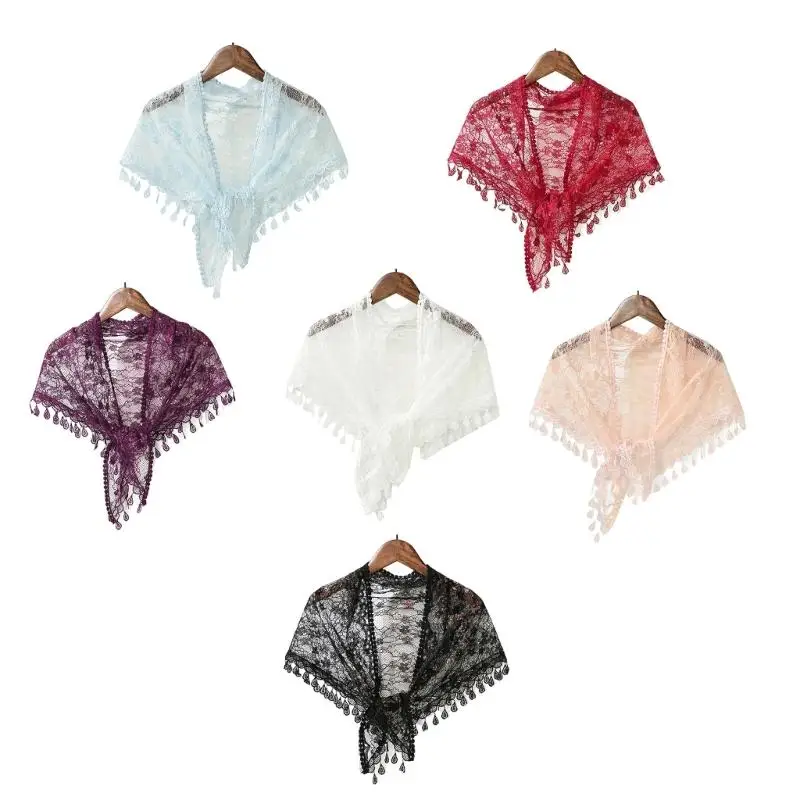 

39BB Polyester Lace Accent Head Cover Comfortable Headwear for Women Girls