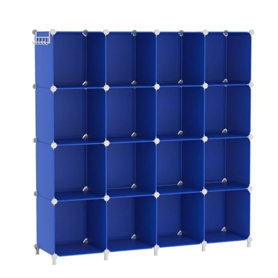 

Cube Storage Organizer 16 Cube Closet Organizers and Storage Shelves DIY Stackable Bookshelf for Bedroom Home Admiral Blue