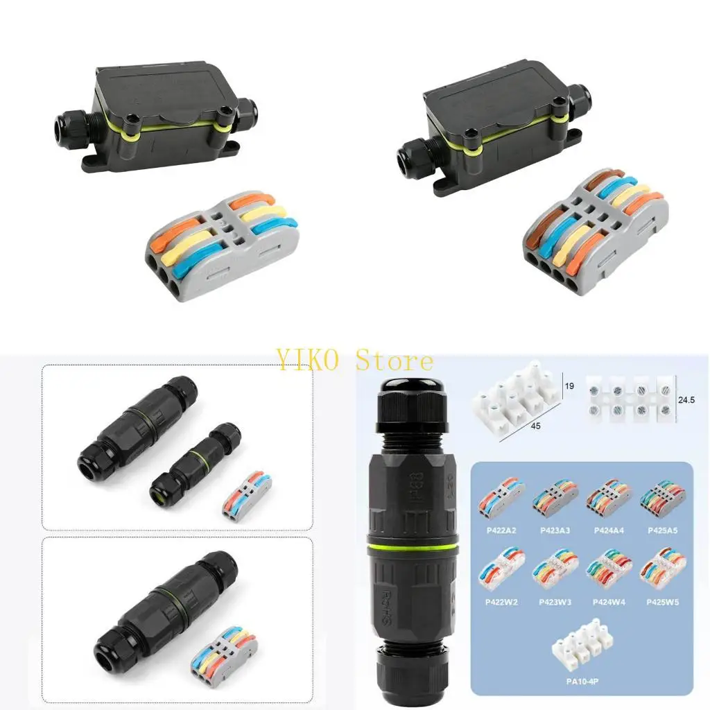 K32C High Performances Waterproof Junction Box Waterproof Connector For Outdoor Electrical Projects for 9-12mm Cable