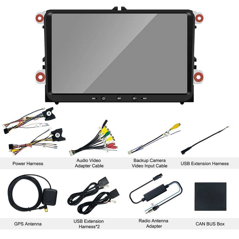 ユニバーサルカーステレオ,Android 11,CarPlay,本体,Bluetooth, FMラジオ,GPS,VWパサート,ゴルフmk5,mk6,ジェッタ,t5,eos,ポロ,9インチ用