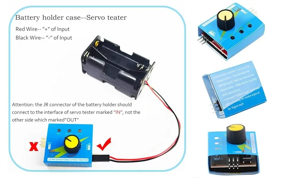 Servotester 3CH Digital ESC Speed Controller Checker CCPM Servo Consistence Master + 4-Zellen-AA-Batteriehaltergehäuse für Servo – Detail 2
