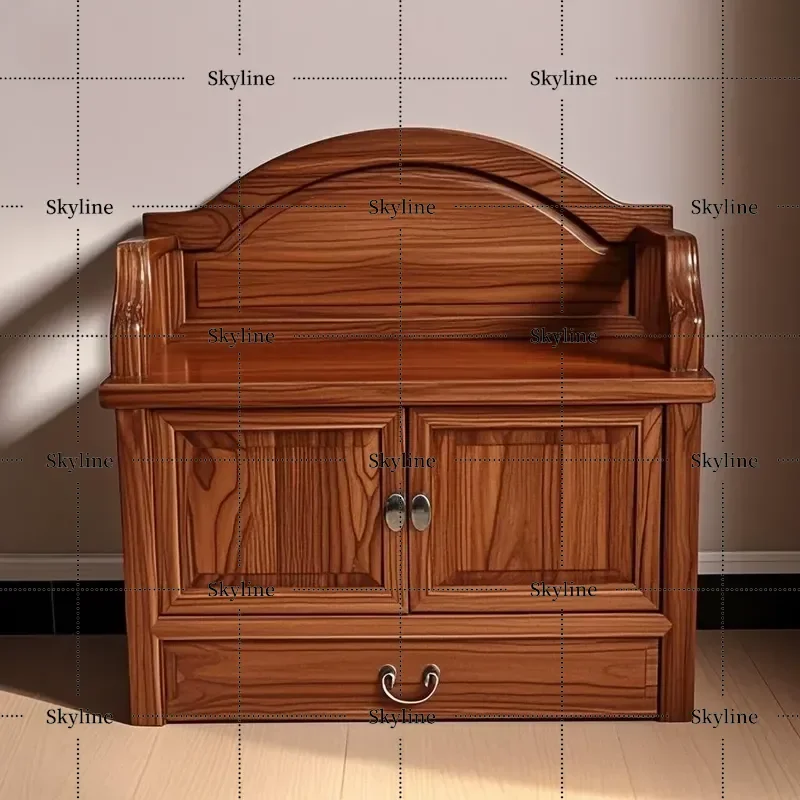 for Song's Aesthetics Solid Wood Shoe Changing Stool with Backrest Integrated Household Chinese Ancient Style Seat Bench