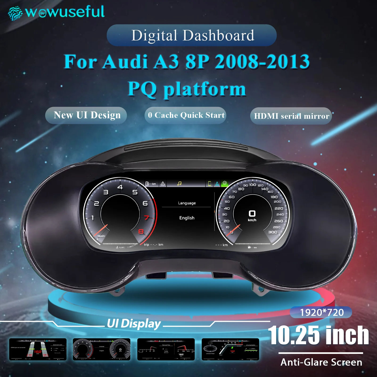 12.3 ''LCD Digital Cluster cruscotto Per Audi A3 8P 2008-2013 Anni Cruscotto Pannello Tachimetro Virtual Cockpit Strumento