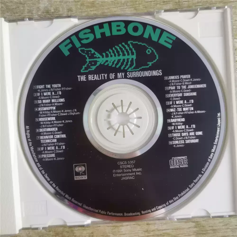 CD Fishbone A Realidade dos Minhas Arpão de Peixe combina o Radical do Punk, o Ritmo do Funk e o Ritmo de Ska. Multi-rock 1990 S.