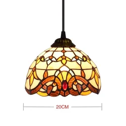 Bar Restaurant Creative Rural Bedroom Balcony Mediterranean light fixtures European Retro Tiffany Colorful Glass Chandelier