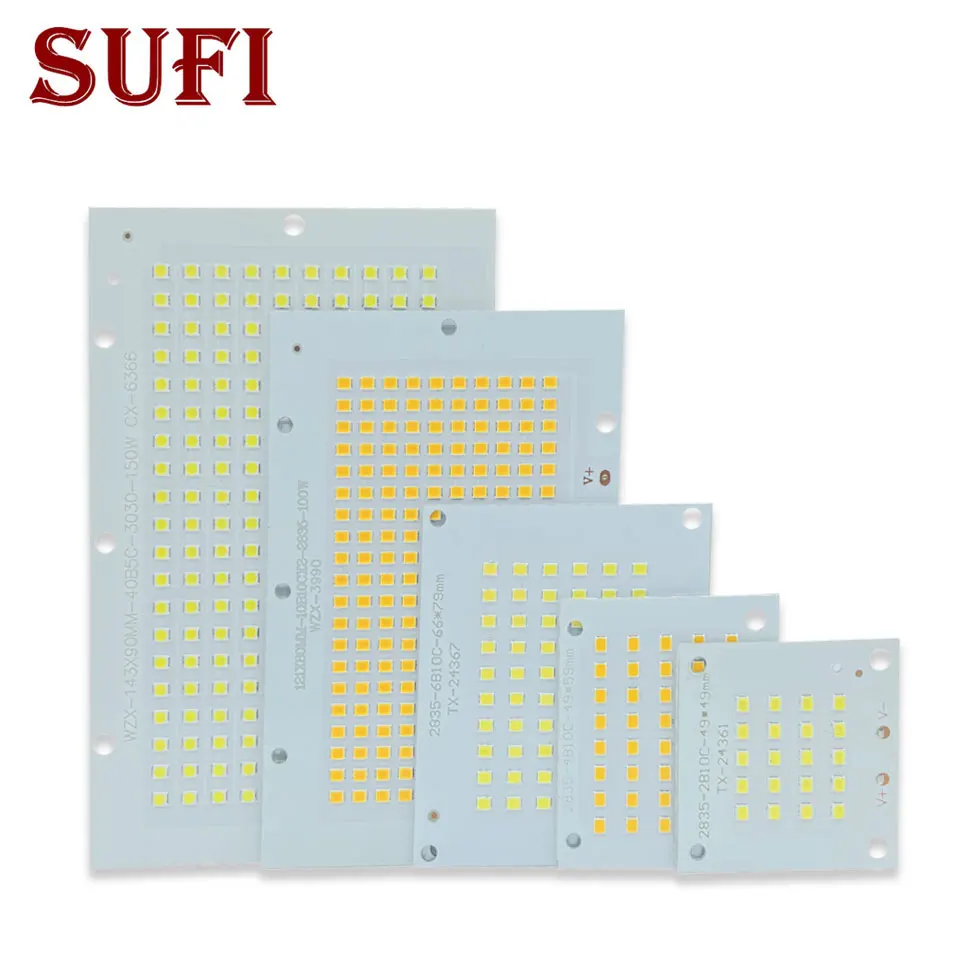 LED Chip SMD2835 LED Board 10W 20W 30W 50W 100W 150W 200W DC30-34V Aluminum Plate Lighting For Outdoor Floodlight Spotlight