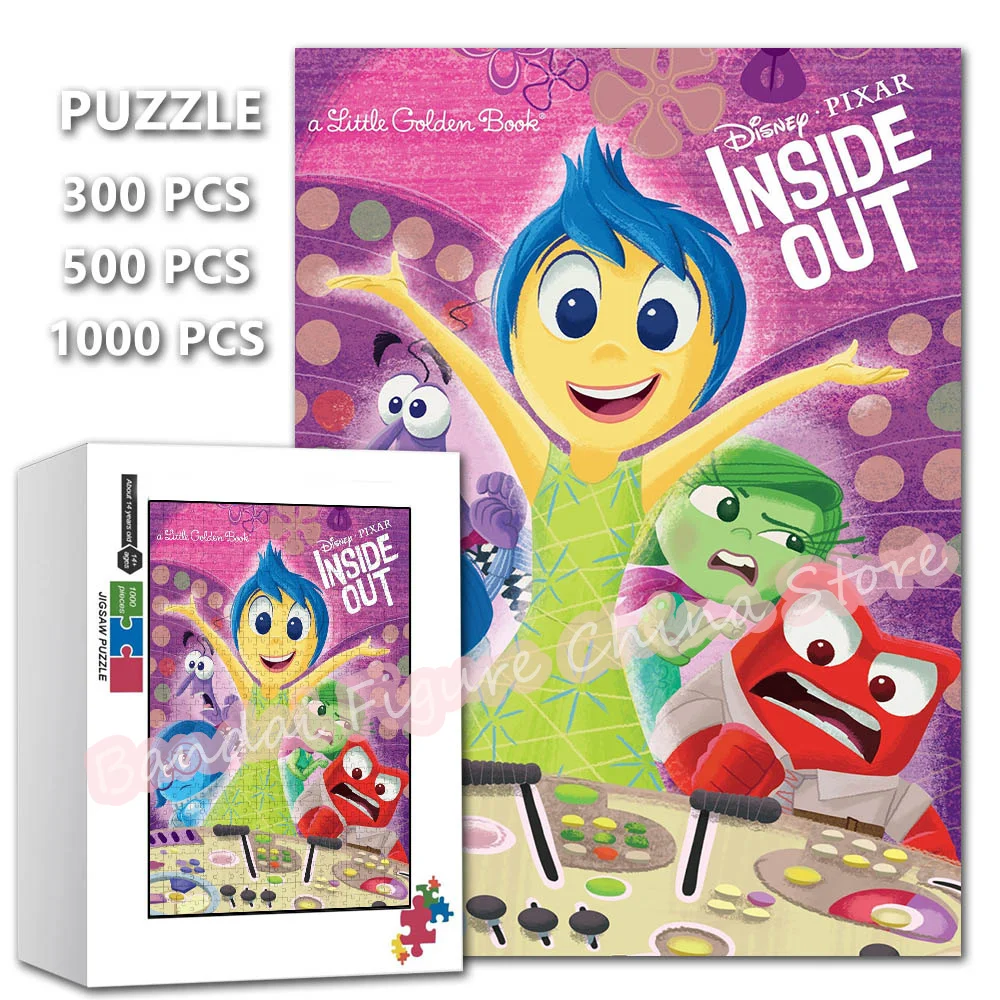 

Disney 300/500/1000 Pieces Assemble Puzzle Inside Out! Cartoon Series Characters Print Jigsaw Puzzle for Kids Family Game Toys