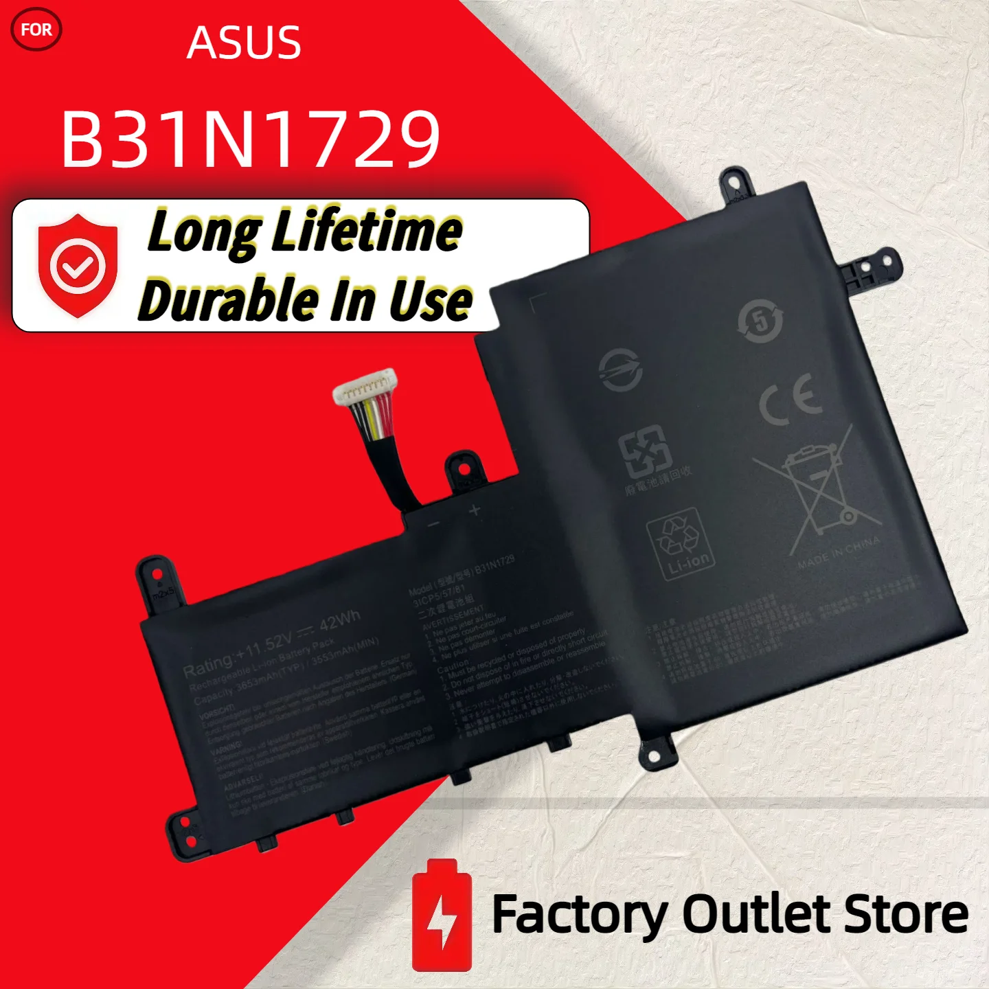 Venta al por mayor y al por menor de baterías B31N1729 para ASUS VivoBook S15 S530 S530F X530FN X530FN-1A S5300UN S530FA S530FN S530UF