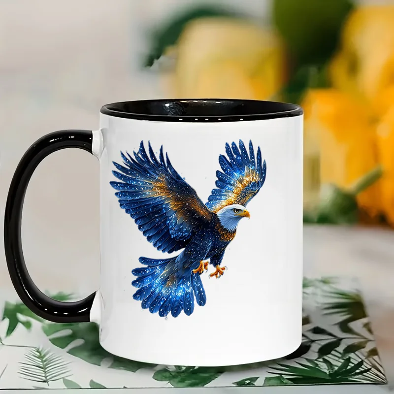 Galaxy Eagle Colorful Print Ceramic Coffee Mug 11oz 350ml Personalized Custom Cute Aesthetic Mug Microwave Safe Birthday Gift Of