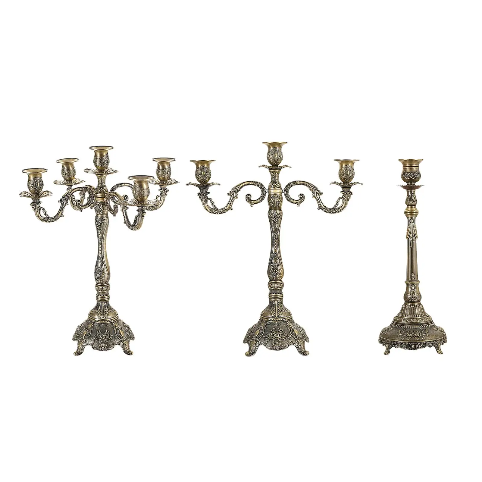 

Metal Candlestick Pillar Candle Holder for Fireplace Halloween Dining Room