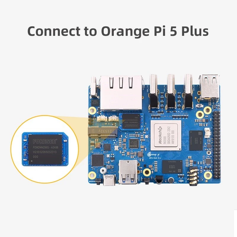 Imagem -03 - Orange pi Plus Cartão Adaptador de Energia Case Opcional Emmc Wifi6 Bt5.2 Módulo para Rk3588 16gb 4gb 8gb 5v 4a