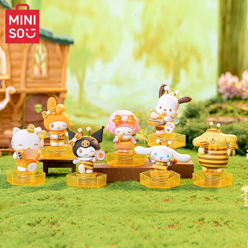 

Miniso Sanrio Family Bee Concert Series слепая коробка Pompompurin Melody Kuromi сюрприз слепая коробка настольное украшение украшение