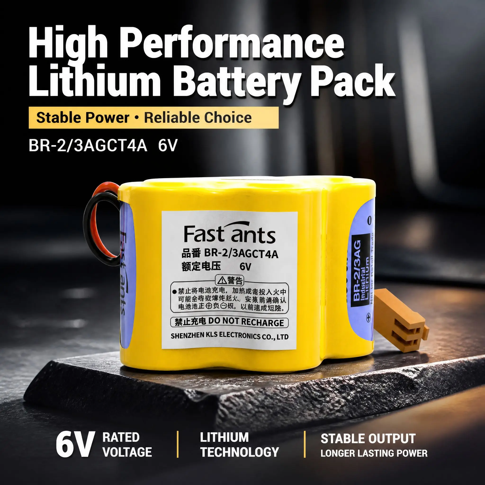 BR-2/3AGCT4A 6V Lithium Battery for FANUC CNC System A98L-0031-0025 A06B-6114-K504 PLC Industrial Backup Battery