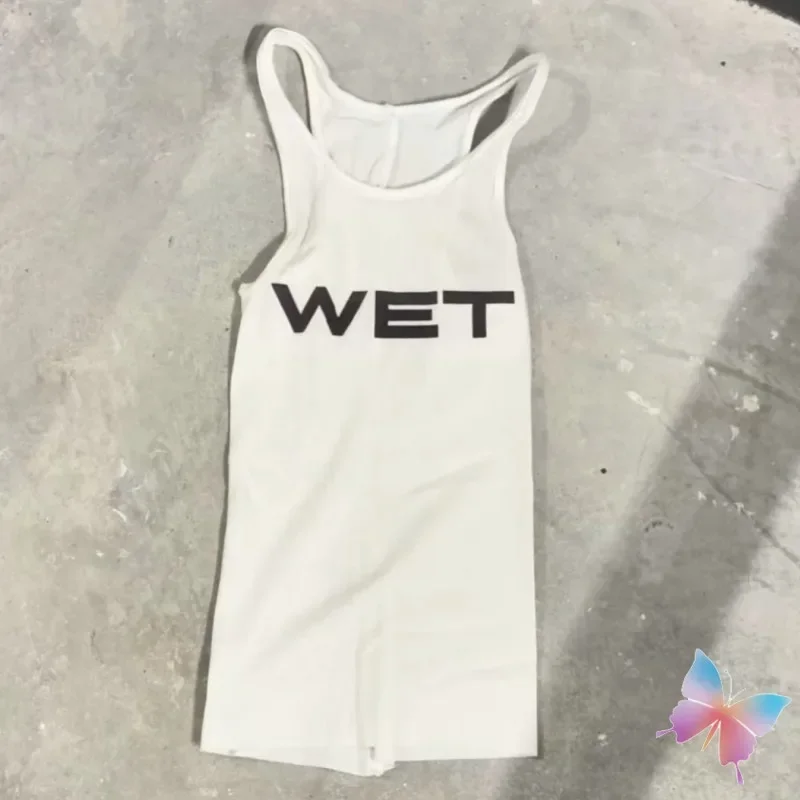 

24ss New Kanye West Sleeveless Top Cotton Alphabet Print Sports Running Yoga Vest Men Women Oversized Vulture Tank Top