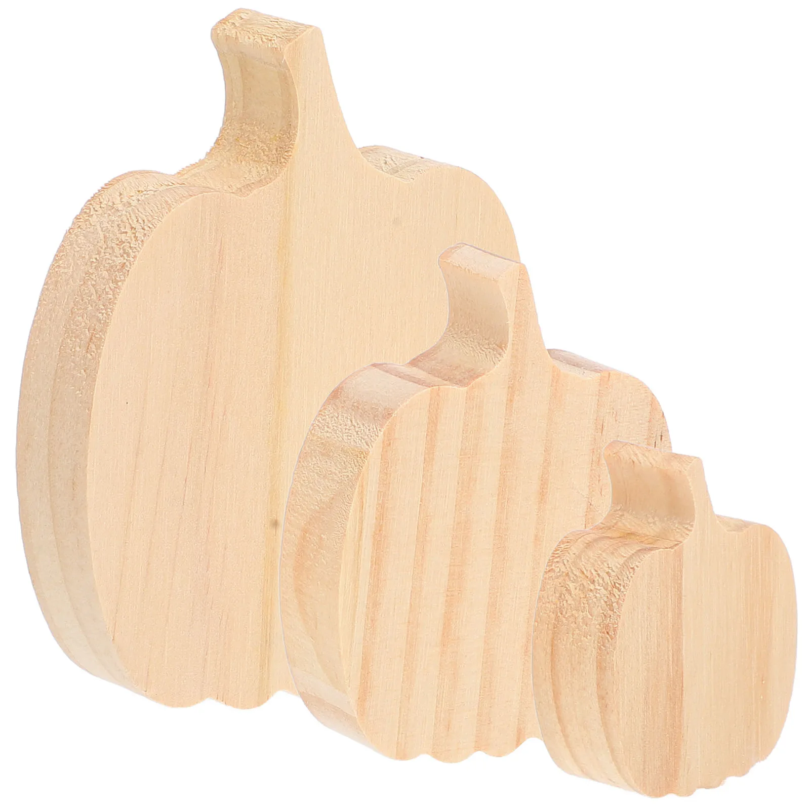 

3pcs Wood Pumpkin Decor Unfinished Wooden Pumpkins For Thanksgiving Harvest Festival Home Office Decor Desktop Ornament Scene
