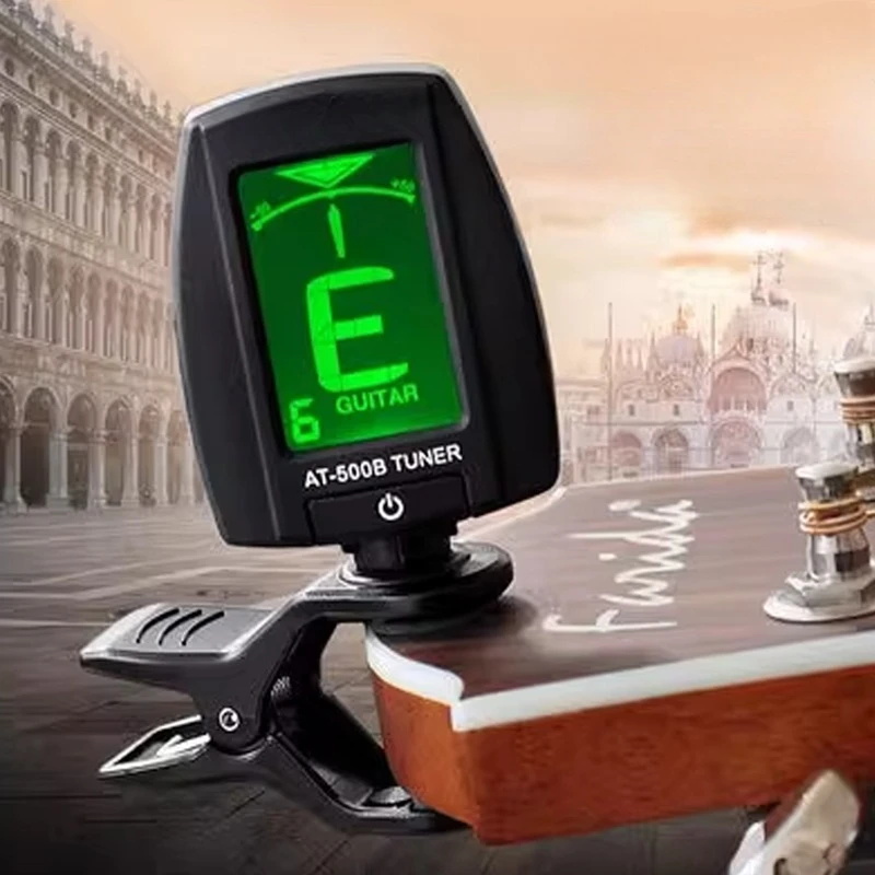 Guitar Tuner Professional Folk Music Pickup Clip-On Rotatable Erhu Electronic Tuner Portable Stringed Instruments Accessories