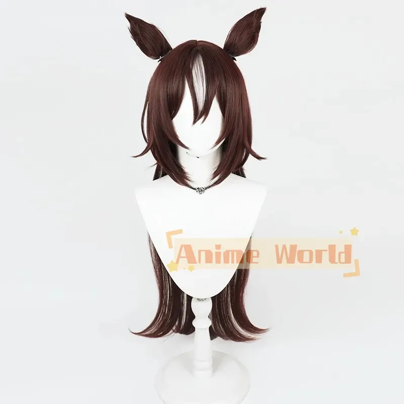 سيريوس سيمبولي شعر مستعار تأثيري Umamusume جميلة ديربي براون الأبيض الشعر الاصطناعية مقاومة للحرارة هالوين دور اللعب غطاء شعر مستعار للحفلات #2