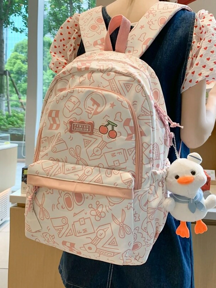 large-capacity-backpack-school-bag-for-high-school-girls-junior-high-students-primary-school-simple-style-double-should