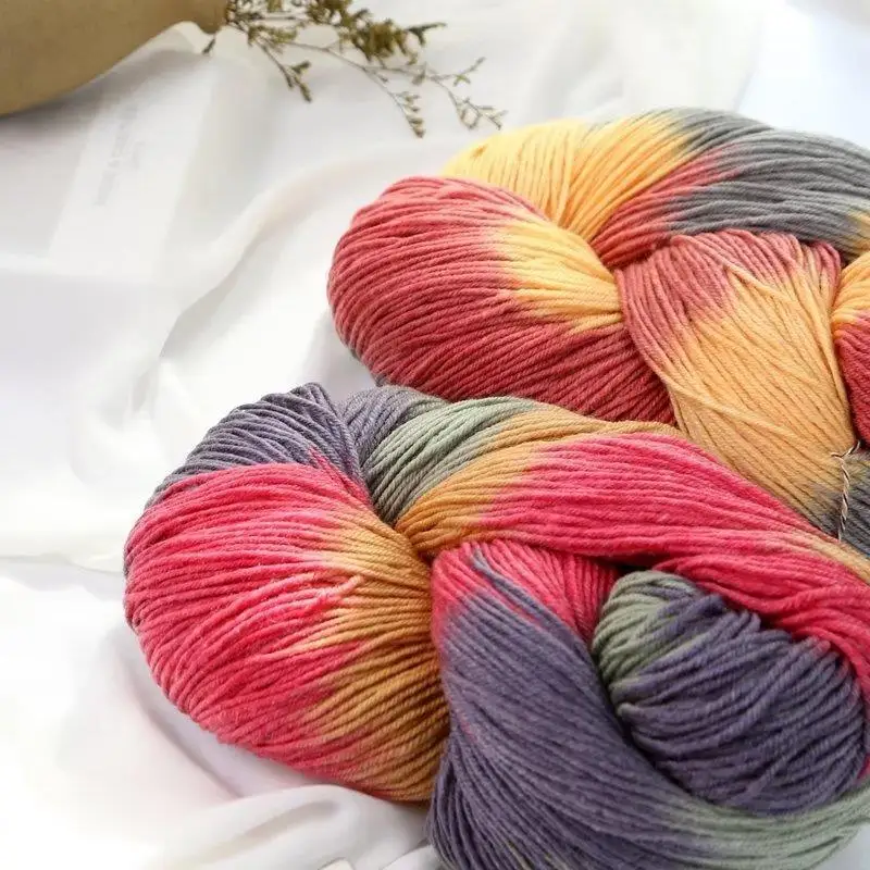 250g Hand Knitting Wool Yarn Segmental Dyeing Soft for Shawl Children\'s Sweater Scarf DIY Crochet Gradient Woolen Thread Blue