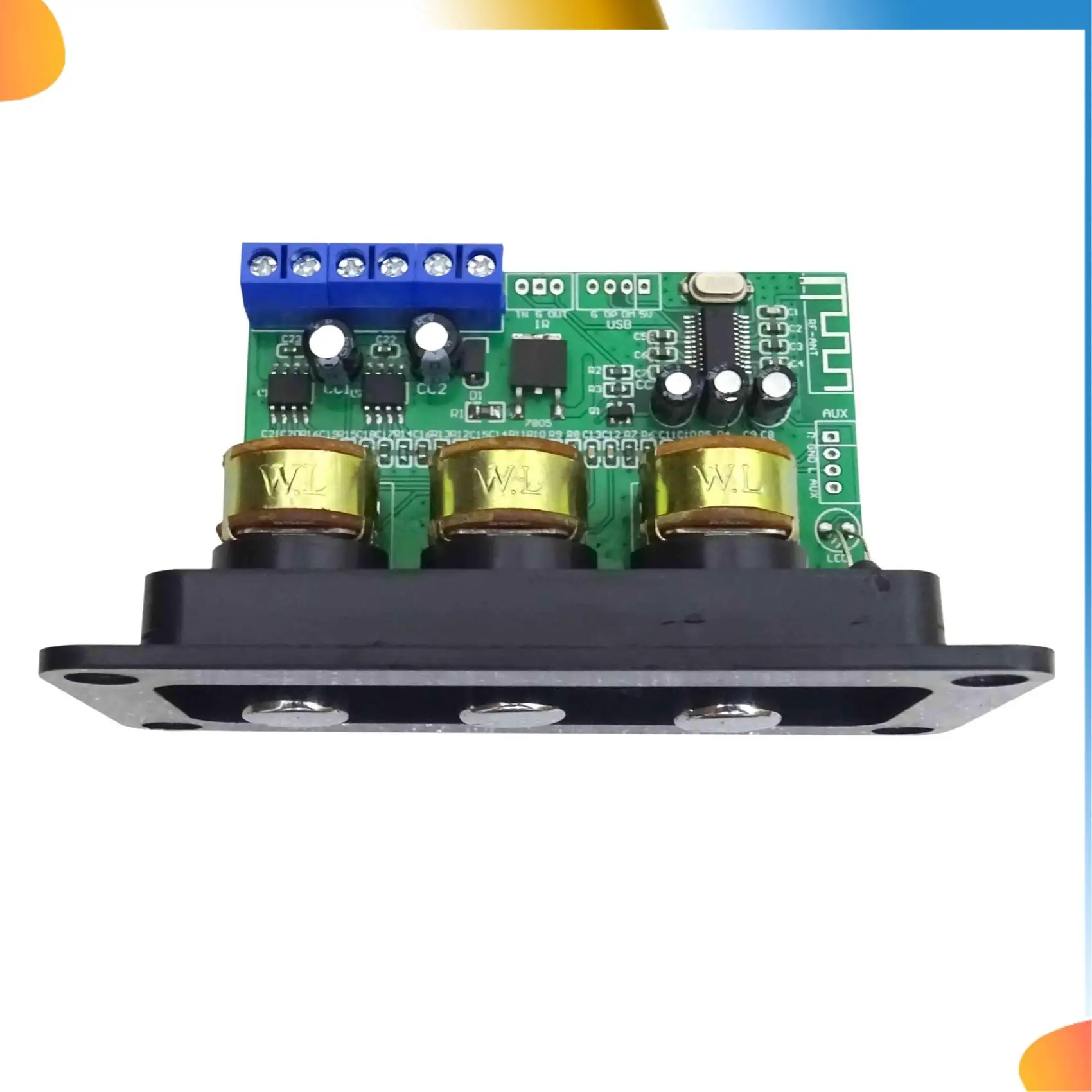 

B48A 2X Bluetooth Amplifier Power Audio Board 20Wx2 Stereo Amp Sound Amplifiers AUX U Disk Decoder Treble Bass Adjustment