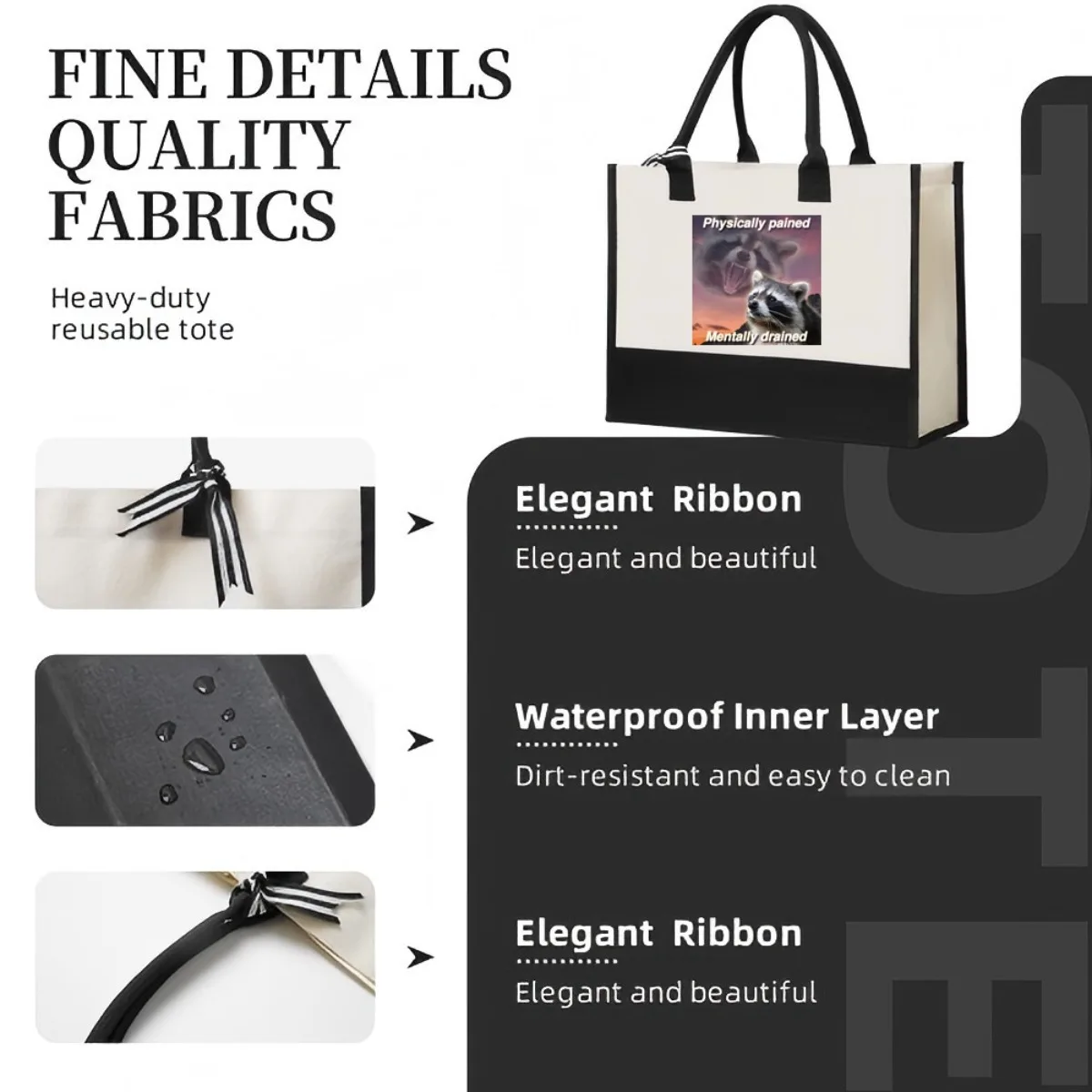 ألم جسديًا عقلياً 2026 وصول جديد موضة ممارسة واسعة قابلة لإعادة الاستخدام حمل حقيبة نمط طباعة 2 طن #5