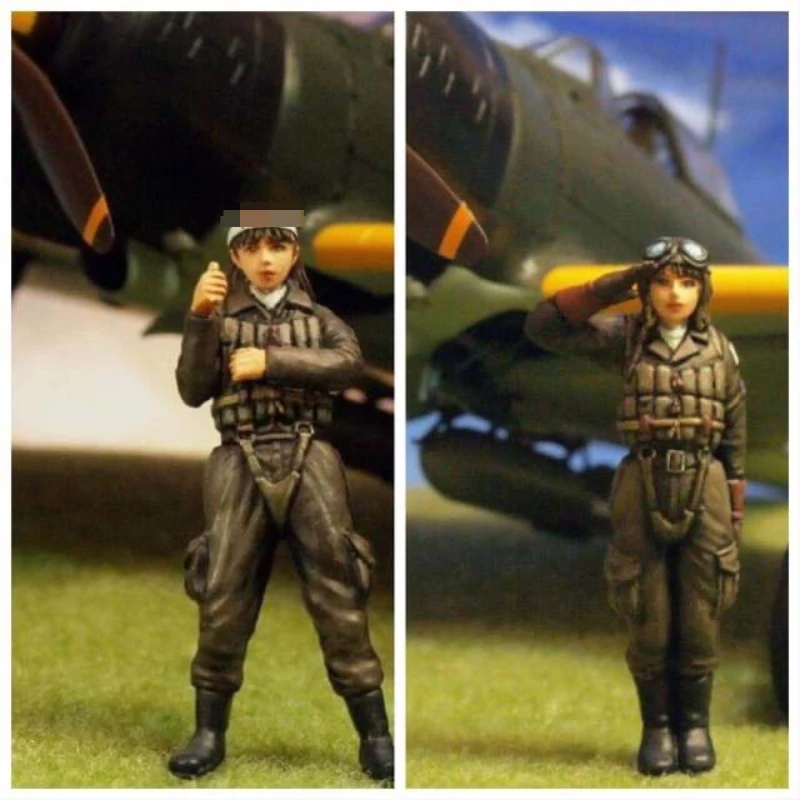 toys Kawaii Female Pilot 1/35 Scale Resin Figure Model Kit Self-Assembly Unpainted (without Aircraft) Mini Figures Toys