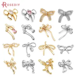 18K Gold Color Brass Bow-knot Charms Pendants High Quality Necklace Earrings Diy Jewelry Accessories Rosediy official-website