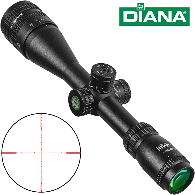 

DIANA 4-16X40 AOE Adjustable Optic Sight Green Red Illuminated Riflescope Hunting Scopes Tactical Airsoft Scope