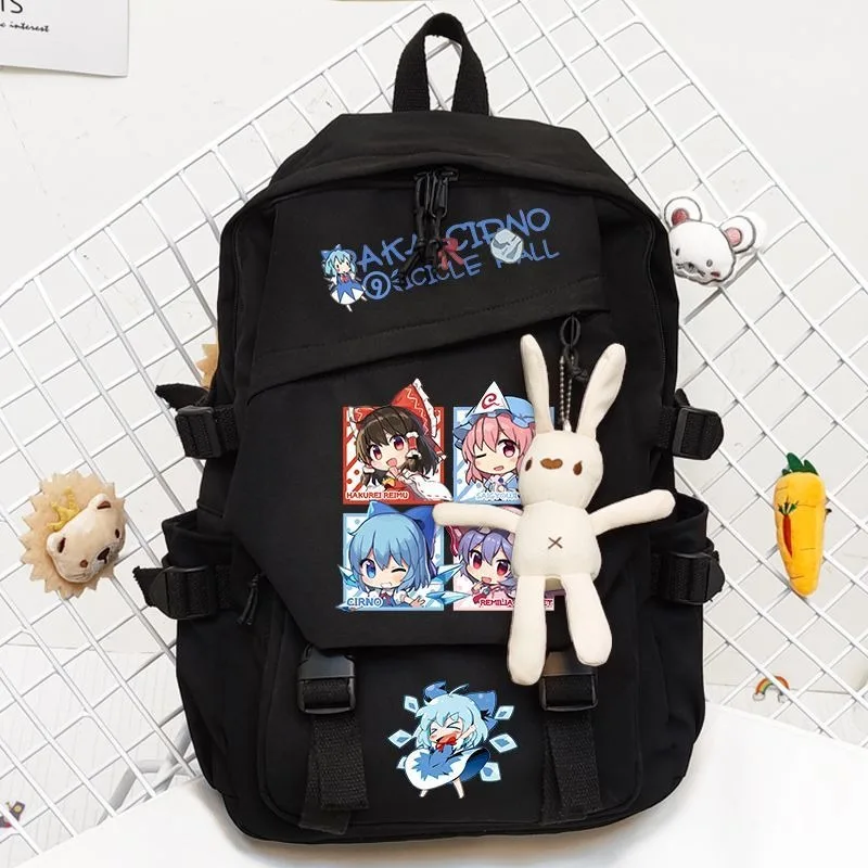 44×31×13cm Zwart Kaki, Touhou Project, Student Kids Tieners Schooltassen, Grote Capaciteit Mochilas Anime Rugzakken Voor Meisjes Jongens Cadeau