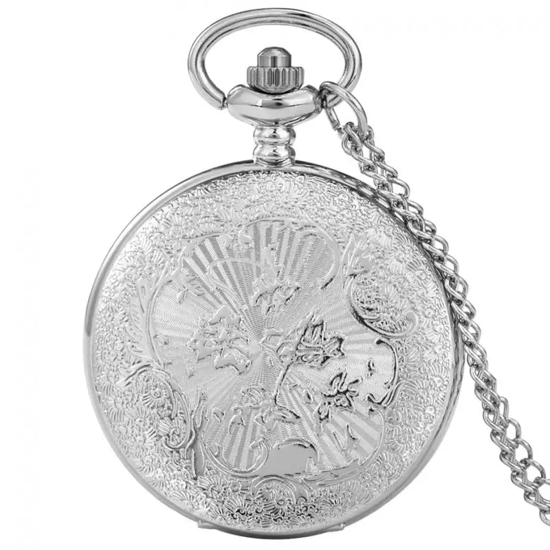 Statua d'oro della libertà bandiera americana Design orologio da tasca al quarzo ciondolo catena FOB orologio collana gioielli orologi da collezione