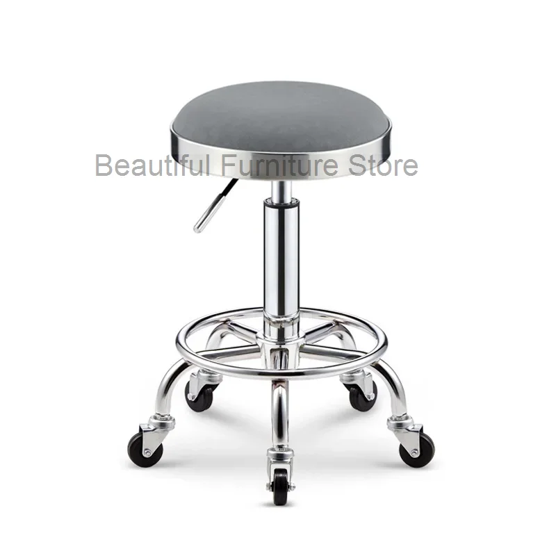 Aesthetic Styling Hairdressing Chair Swivel Simple Portable Barber Chair Rotating Wheels Silla Estetica Barber Equipment MQ50BC