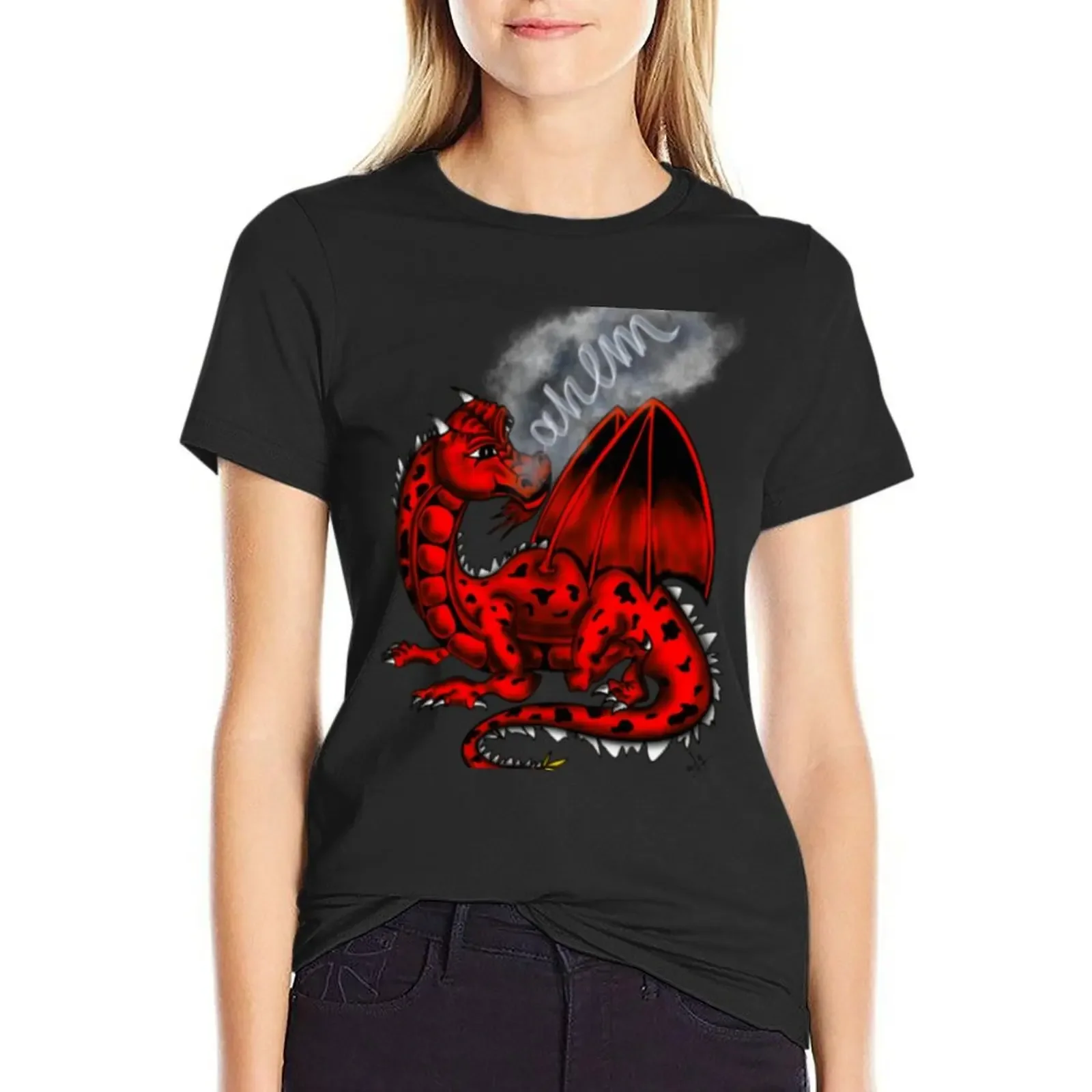 Red Dragon spewing “ahem” smoke (clearing her throat); keeping it cool...let’s call her Patience T-shirt